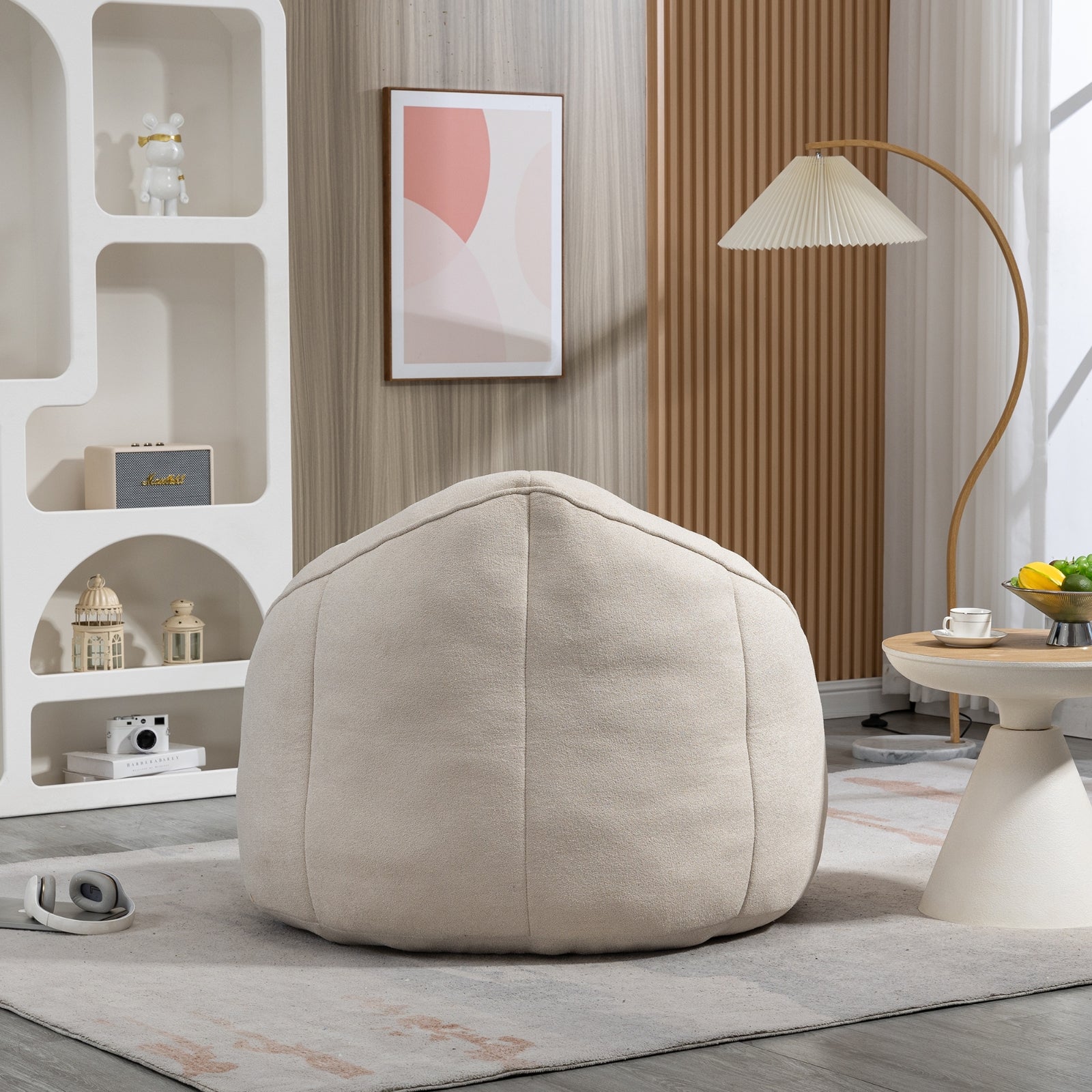 Gray Foam Bean Bag Beige High-Pressure Foam