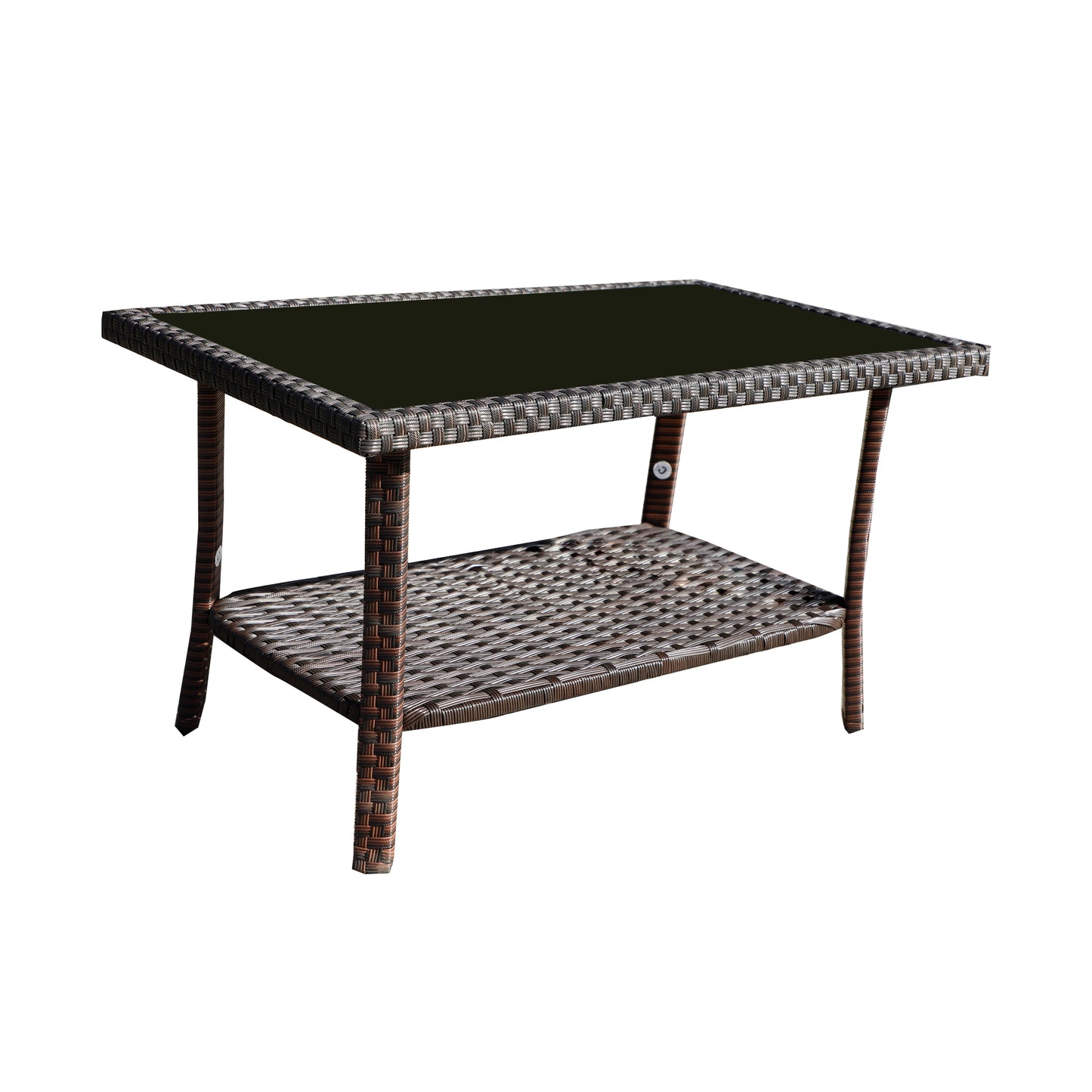 Four-Piece Sofa Set Table With Sofa Chair PE Rattan Outdoor Furniture W3152P269436 Box1 With Sapphire Blue Color Cushion