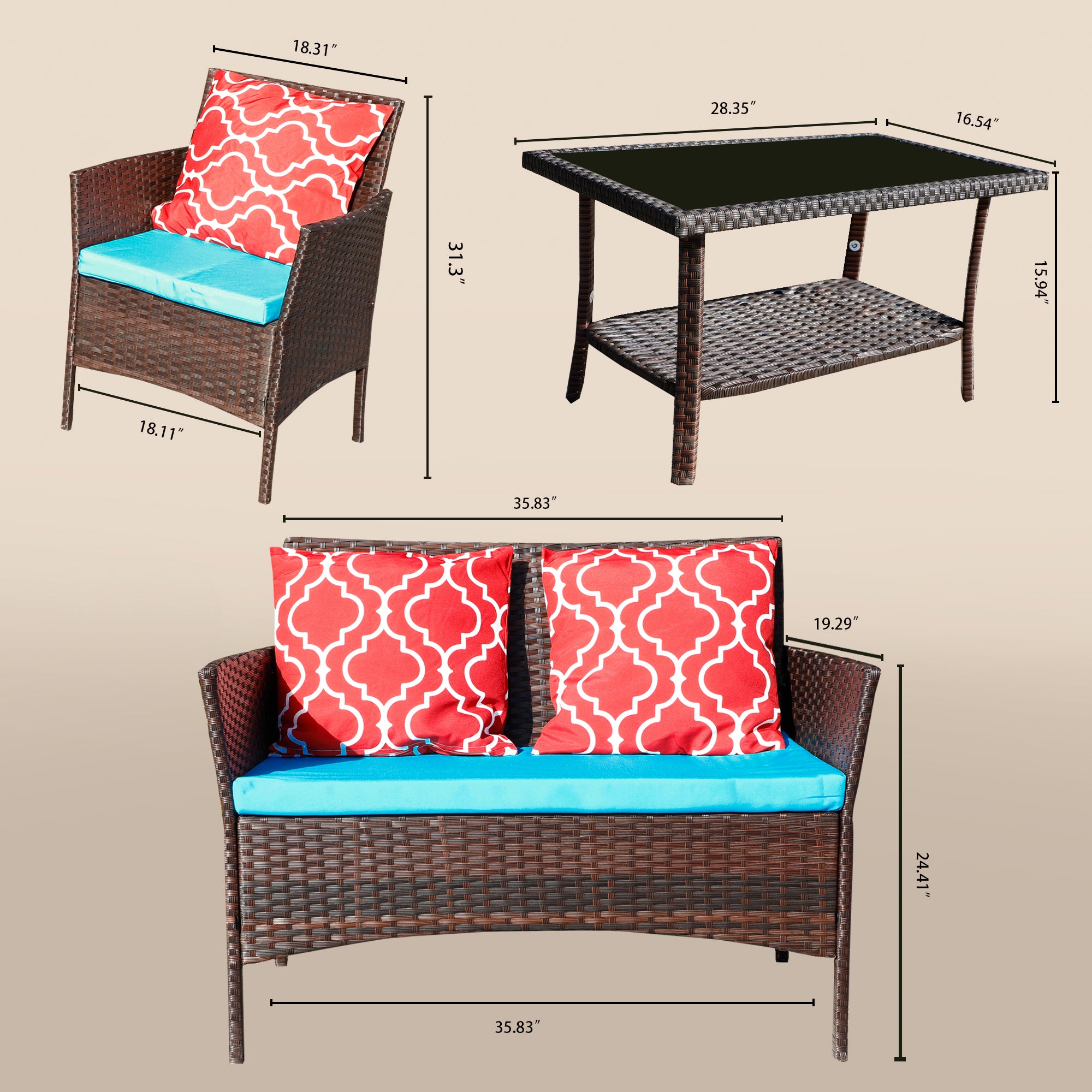 Rattan Outdoor Sofa Set