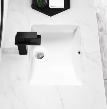 White Rectangular Undermount Basin