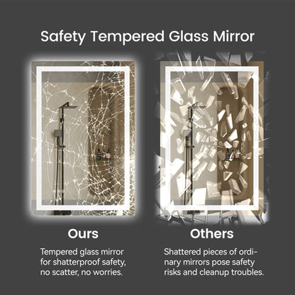 24 Inch X 36 Inch LED Bathroom Mirror