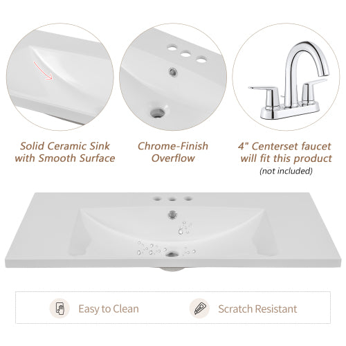 Wooden Three-Drawer Vanity Sink