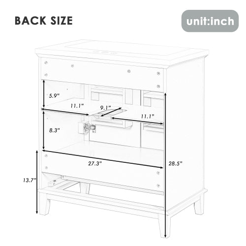 Wooden Three-Drawer Vanity Sink