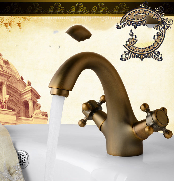 Antique Brass Washbasin Faucet