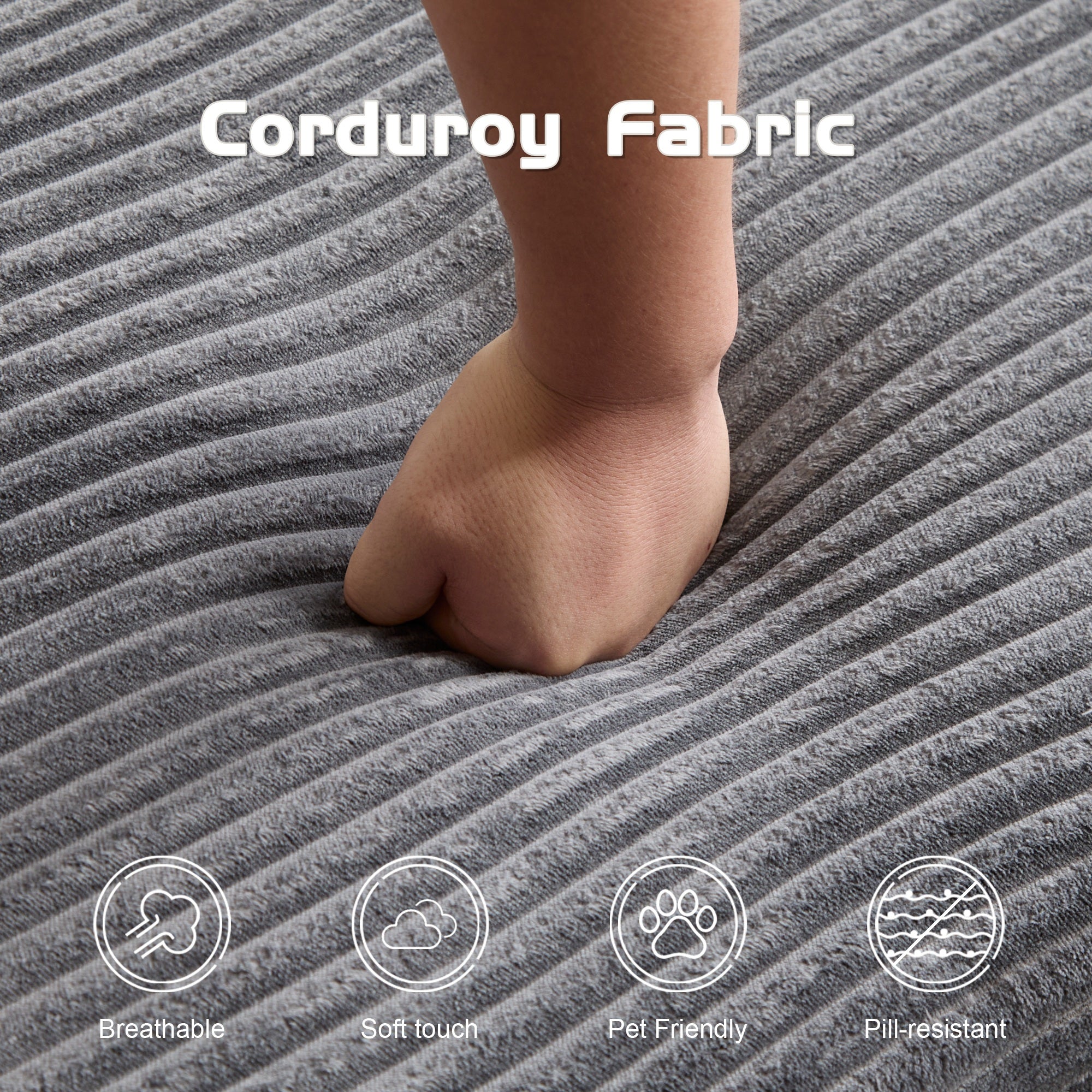 White Corduroy Loveseat
