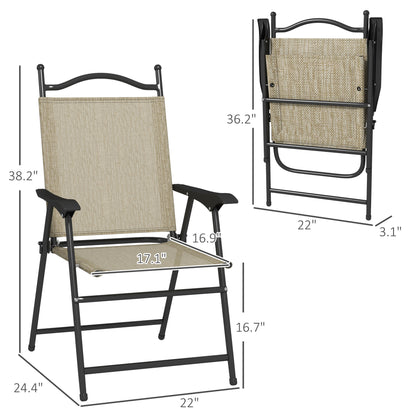 4 Piece Folding Patio Camping Chair Set