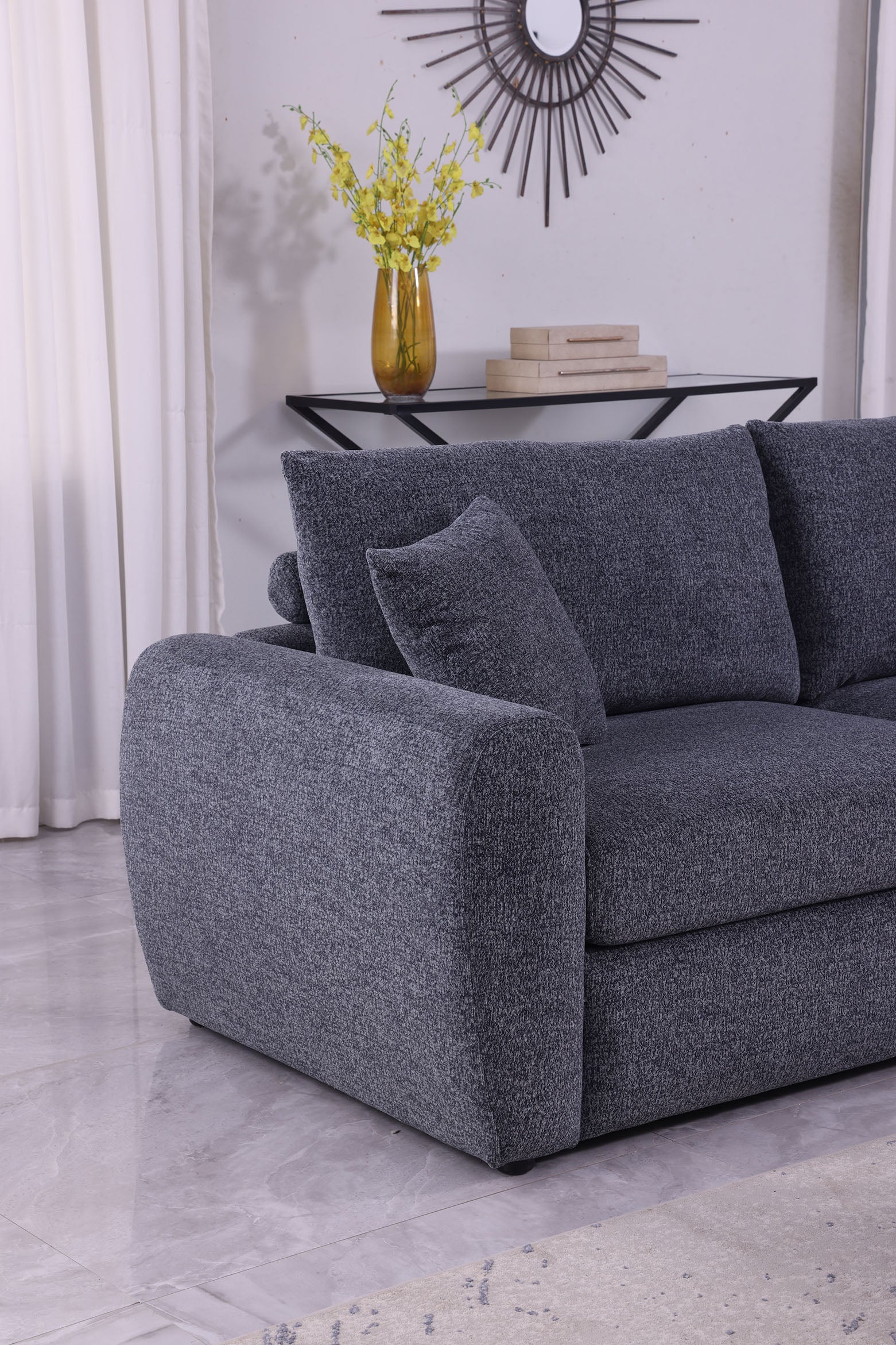 Gray Chenille Sofa