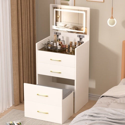 Glass Top Vanity Desk
