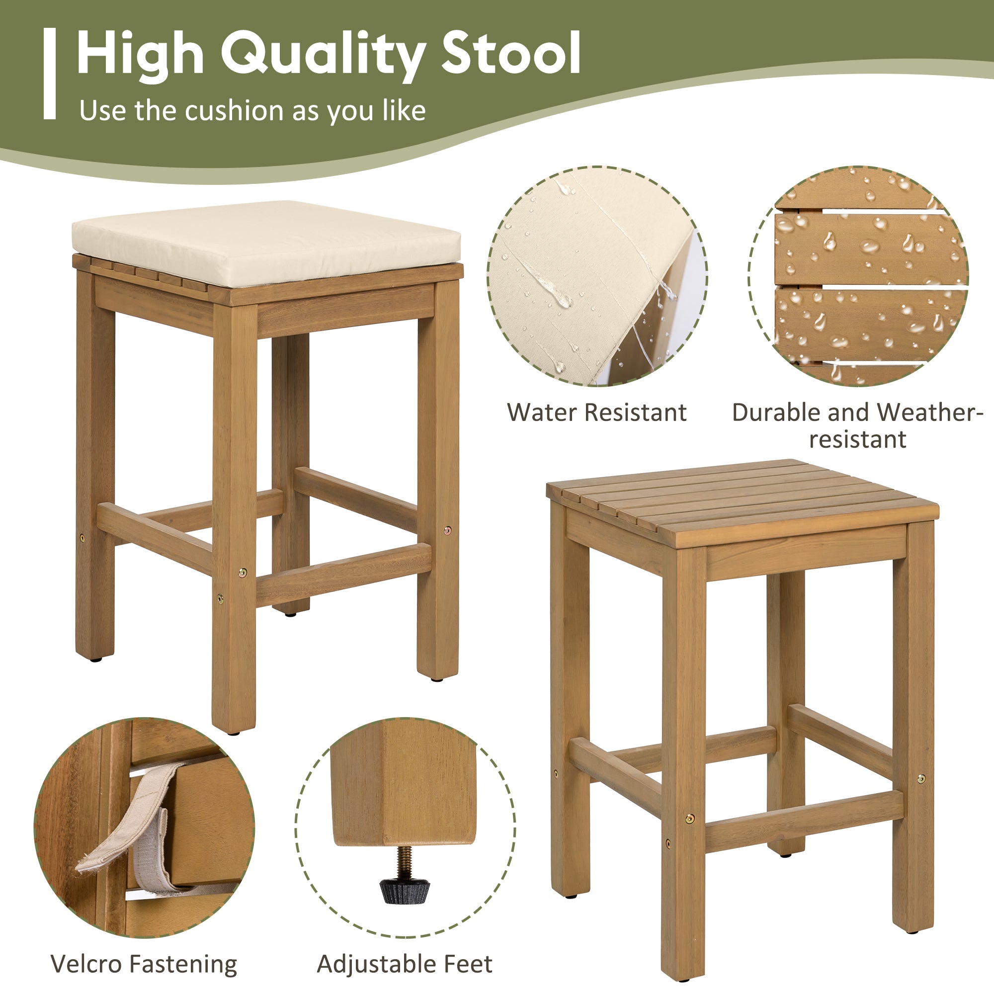 Acacia Wood Bar Set