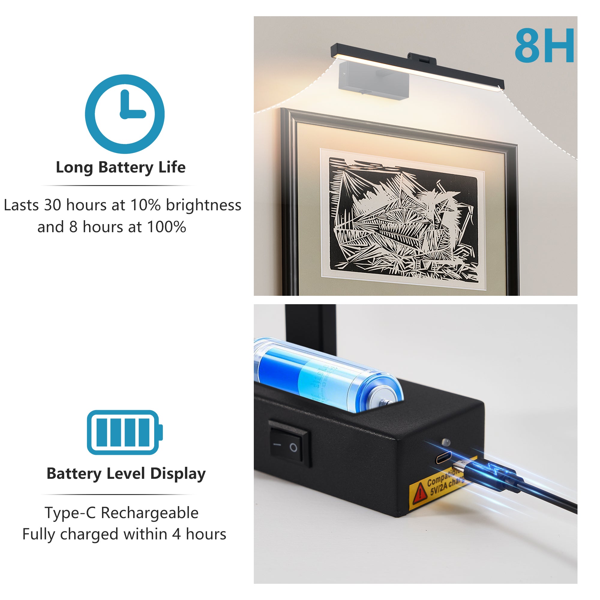 Black Dimmable LED Vanity Light
