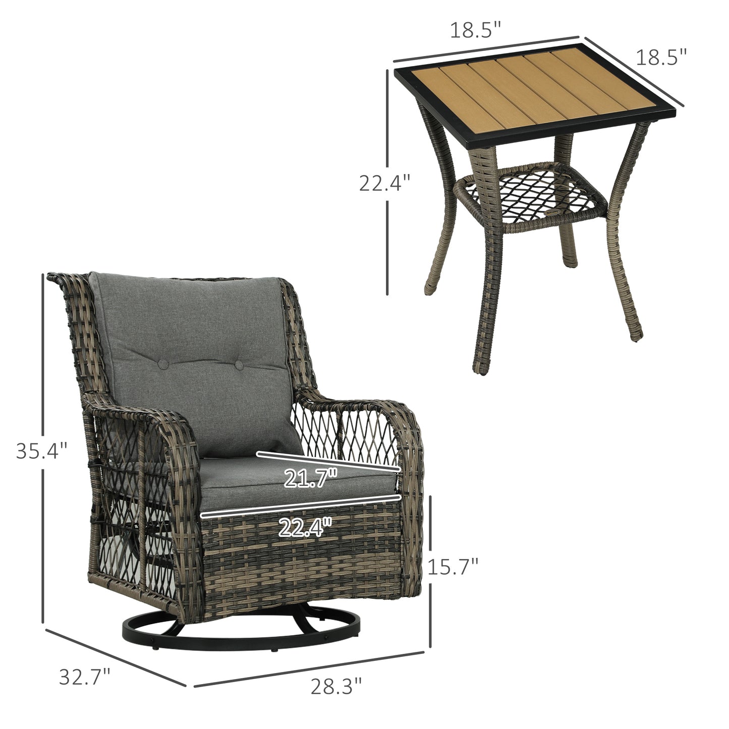 3 Piece Outdoor Bistro Set