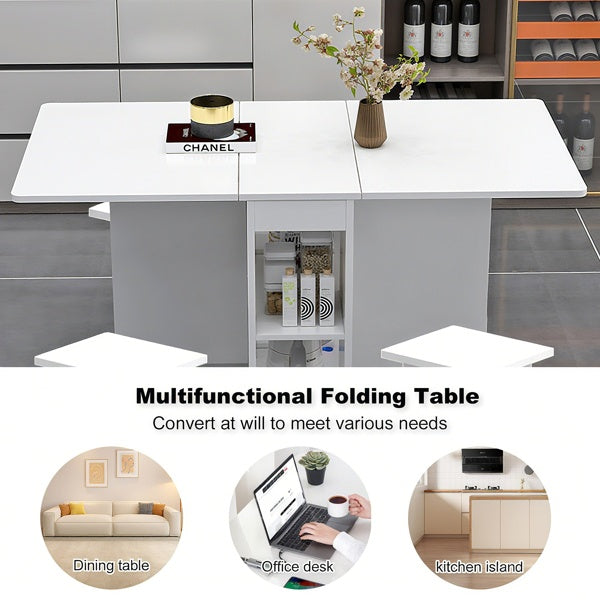 White Drop Leaf Table Set