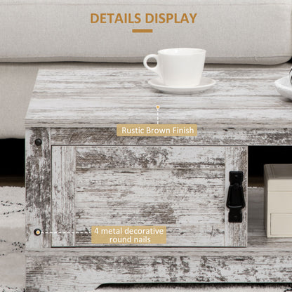 Rustic Coffee Table with Storage