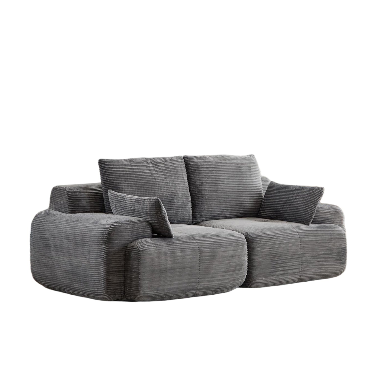 Grey Corduroy Loveseat Sofa