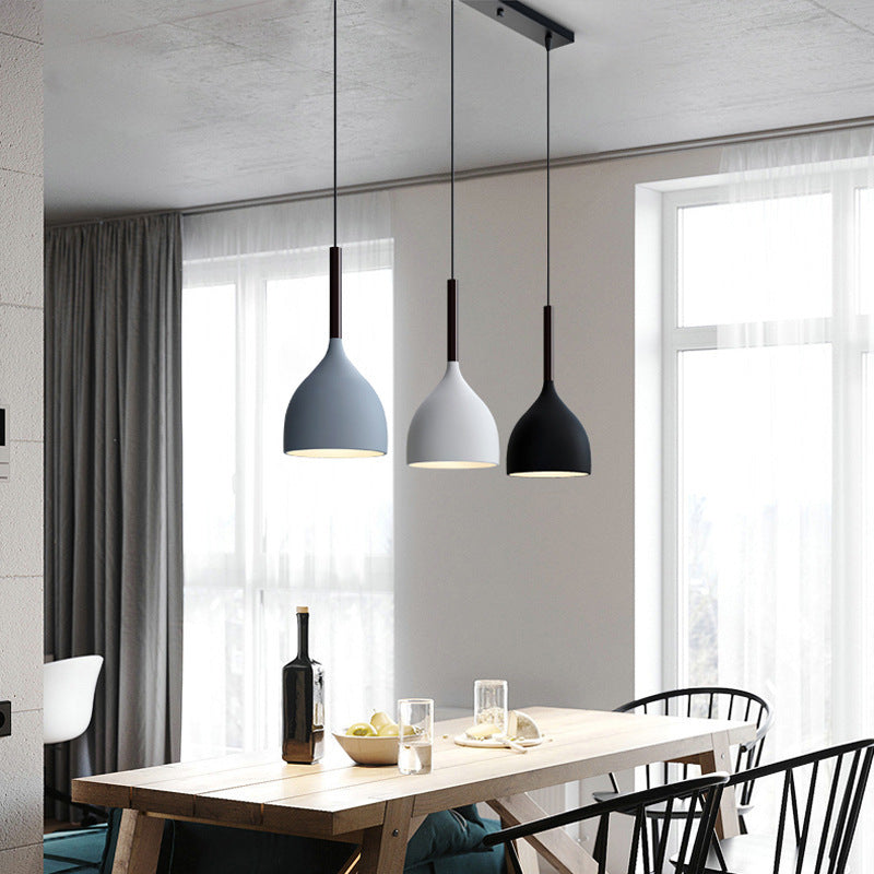 Nordic Restaurant Chandelier Three-head Modern Minimalist