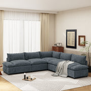 Gray Sectional Sofa Hidden Storage Dark Gray