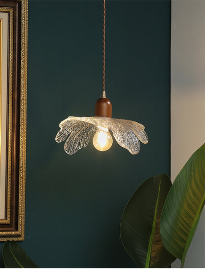 Vintage Flower Brass Glass Chandelier