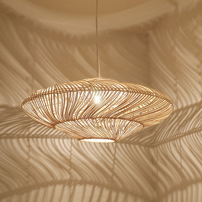 Chinese Zen Tea Room Rattan-weaved Ceiling Lamp