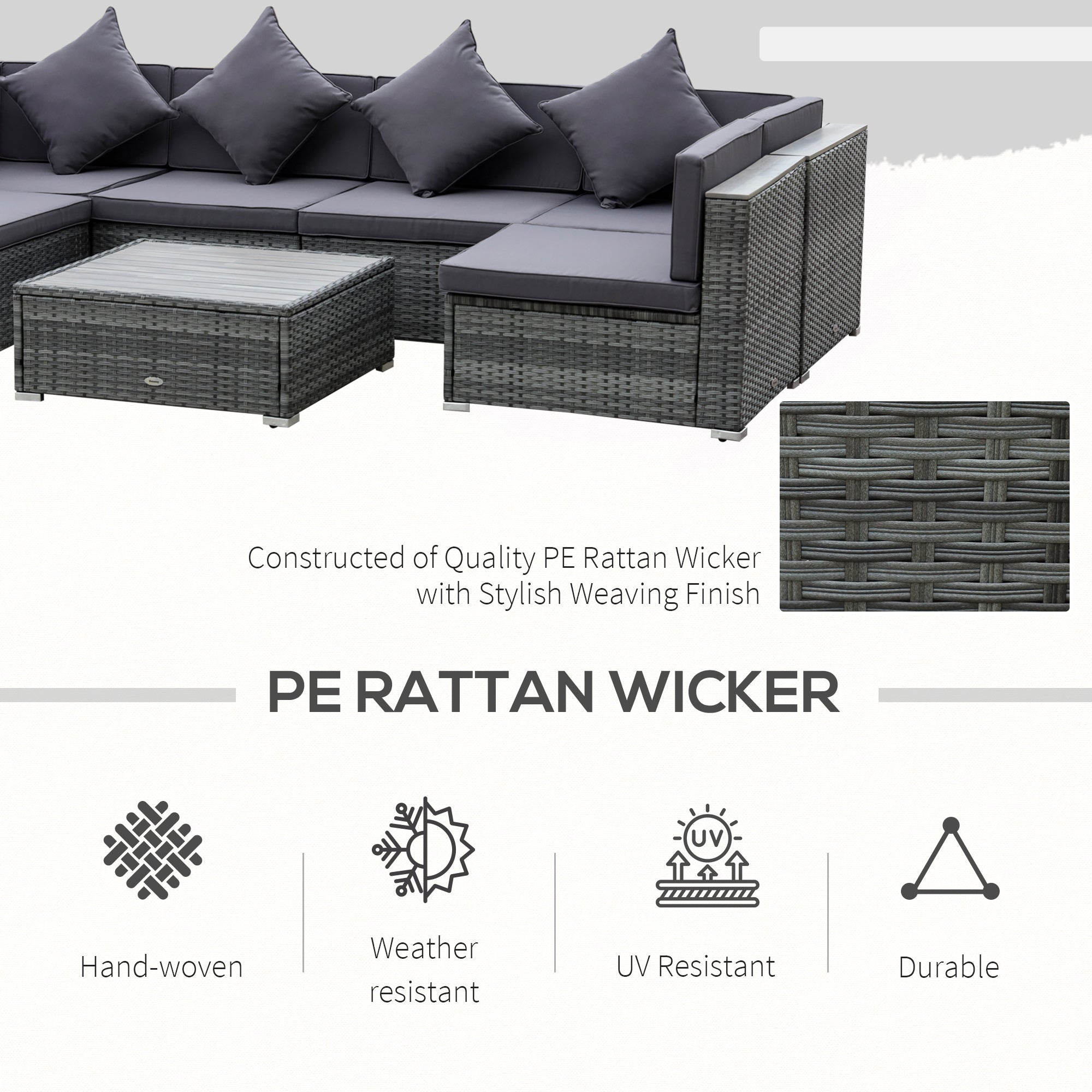 Rattan Sectional Sofa Set