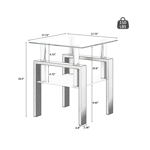 Transparent Glass Square Tables