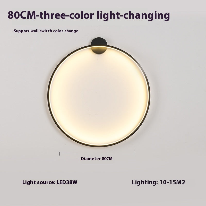 Minimalist Round Bedroom Bedside Lamp Wireless Living Room Sofa Background Wall Hotel Decorative Wall Lamp