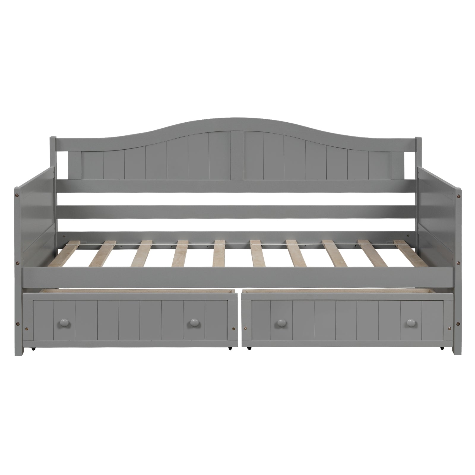 Gray Wooden Daybed Drawers