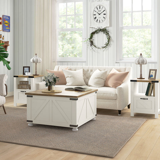 Farmhouse Coffee Table with Storage