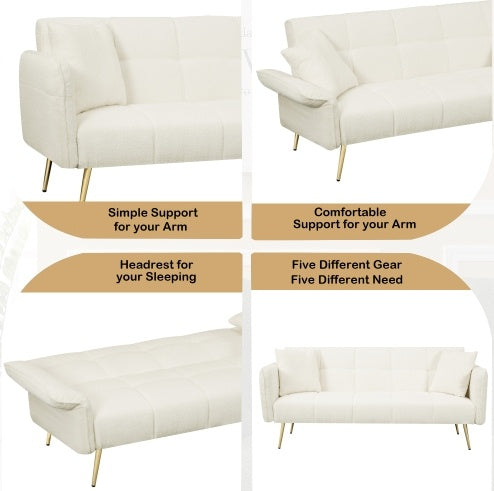 Grey Folding Armrest Sofa