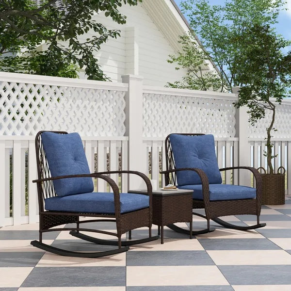 Gray Rattan Chaise Lounge