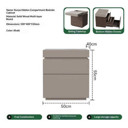 Simple Bedside Table Bedroom Multifunctional Hidden Compartment Storage Cabinet