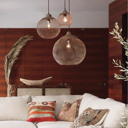 Retro Industrial Style Iron Iron Net Chandelier