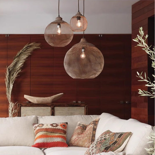 Retro Industrial Style Iron Iron Net Chandelier