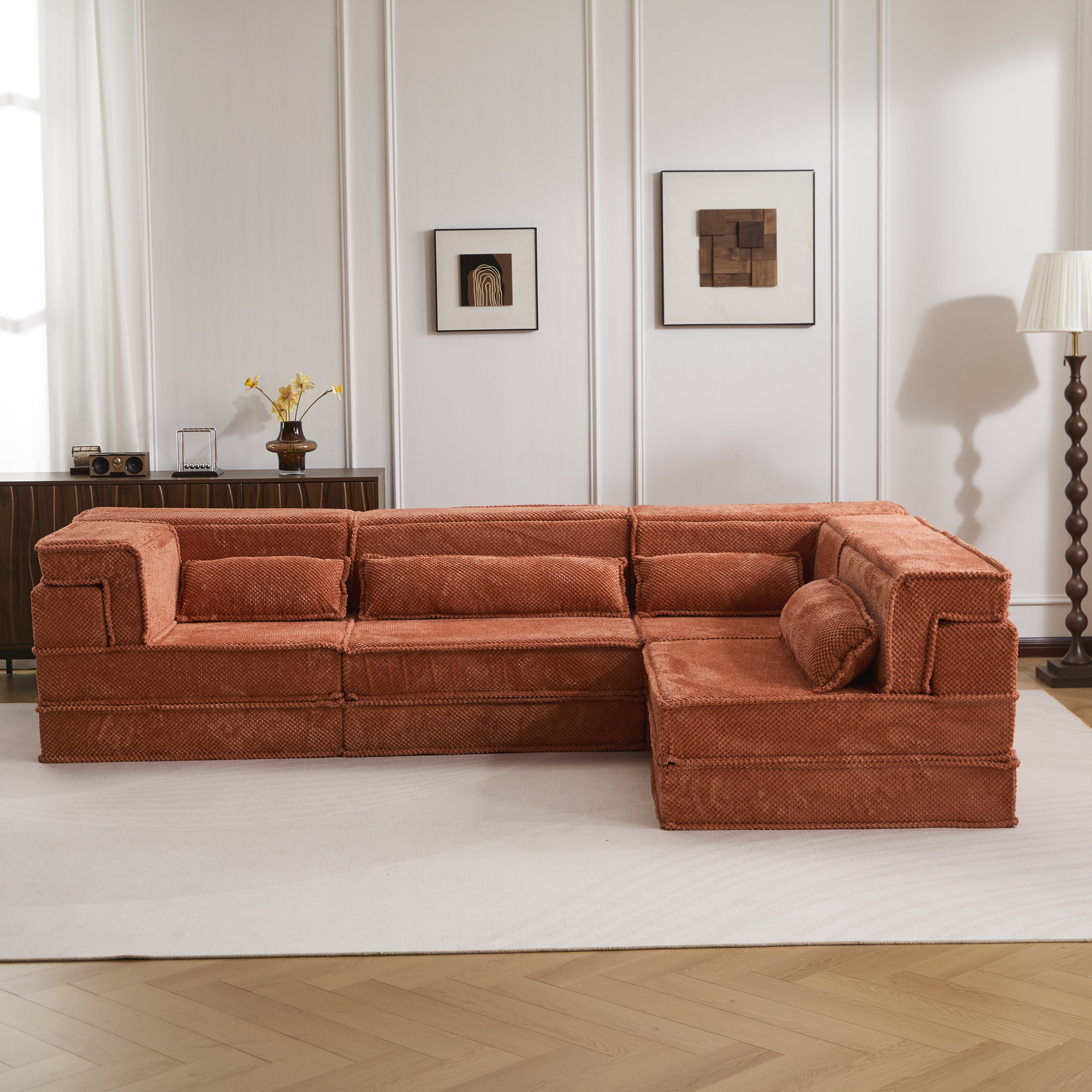 Orange Modular Floor Sofa