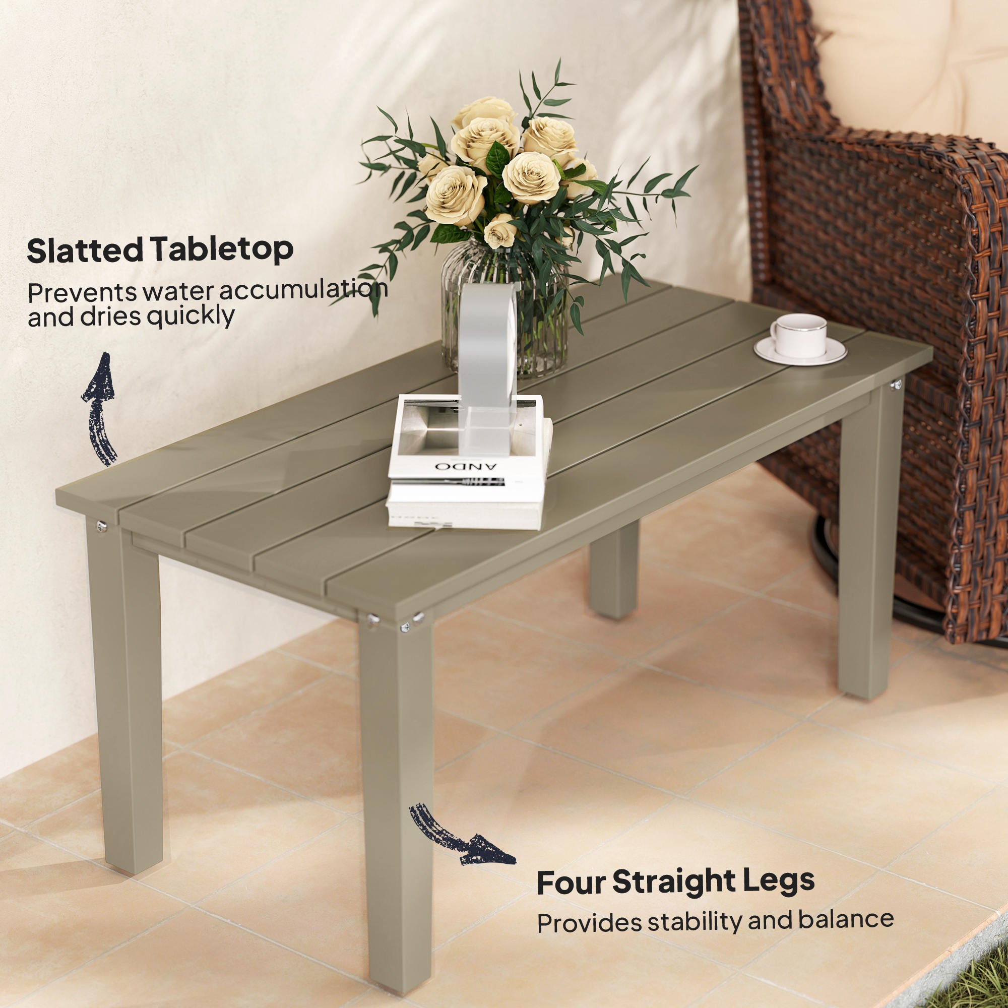 Gray Outdoor Coffee Table