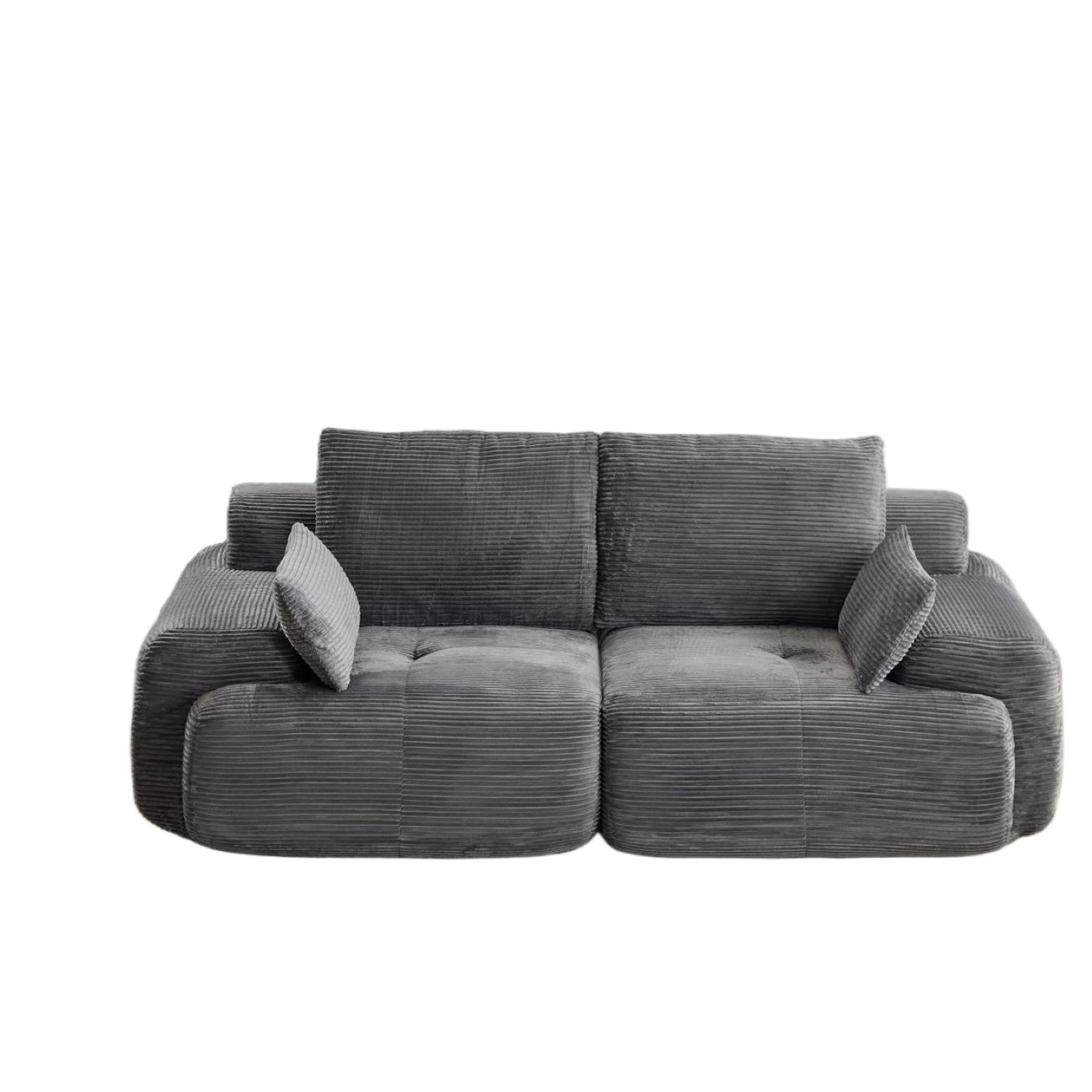 Grey Corduroy Loveseat Sofa