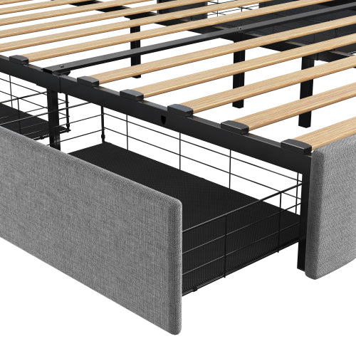 Light Grey Upholstered Bed