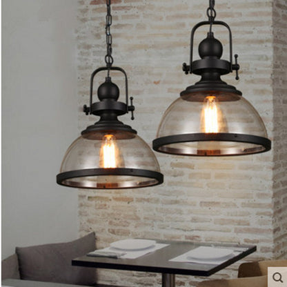 Retro Industrial Style Restaurant Hotel Steel Glass Chandelier