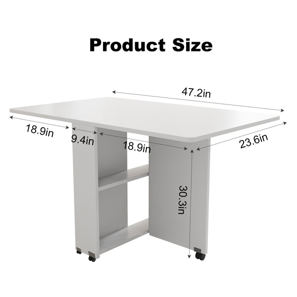 White Drop Leaf Table