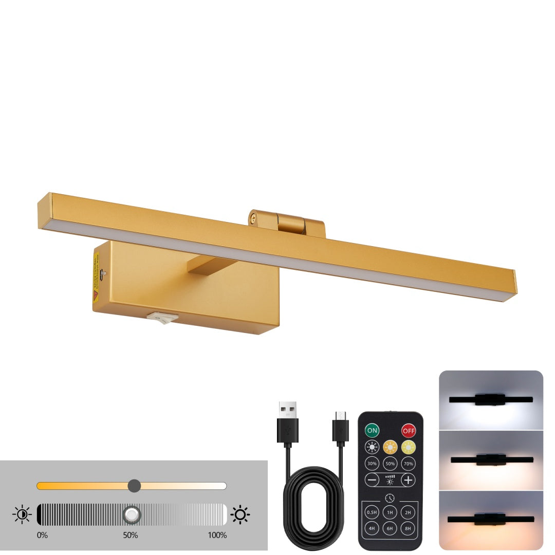 Gold Dimmable LED Vanity Light