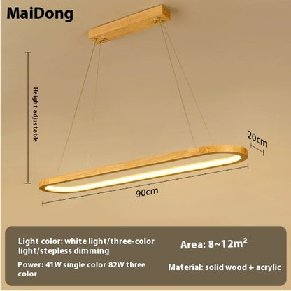 Long Chandelier Log Style Simple Restaurant Bar Office