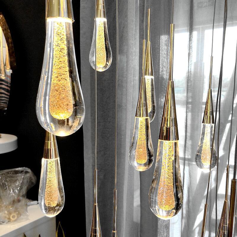 Crystal Pendant Chandelier Three-Head Postmodern
