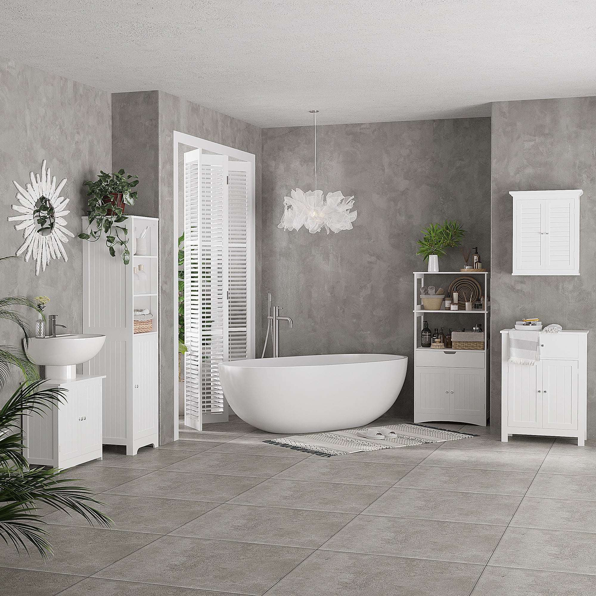 White Modern Sink Cabinet