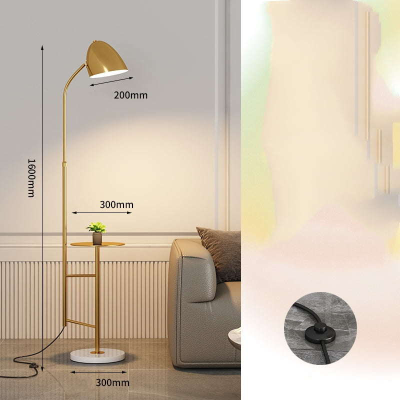 Black Marble Floor Lamp With Wireless Charging