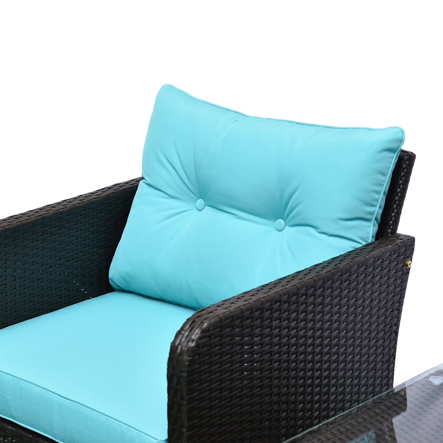 5 Pieces Lounge Chair Outdoor Patio Conversation Set with 2 Cushioned Chairs