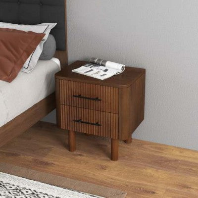 Walnut Mid Century Nightstand