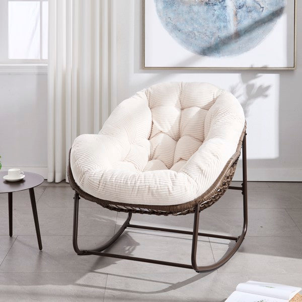 White Rattan Rocking Chair