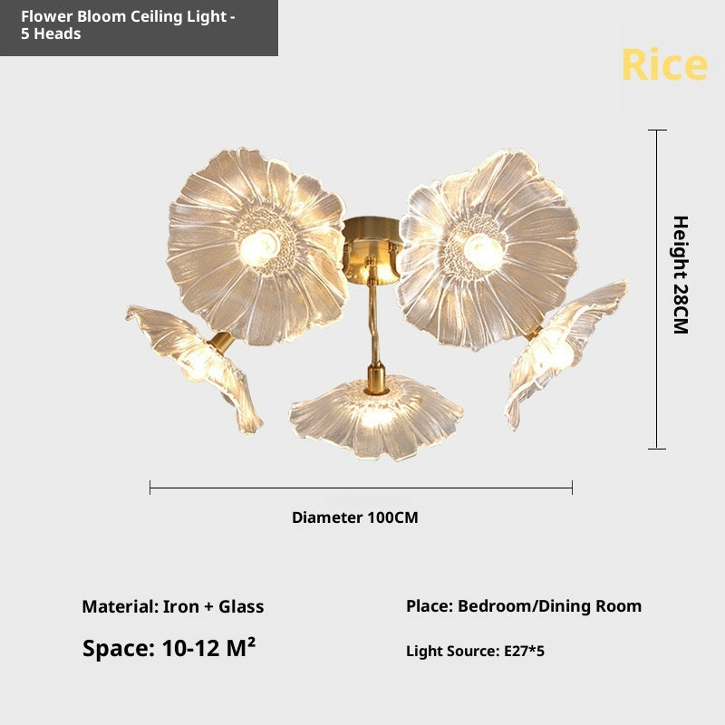 Modern Simple Home Glass Lotus Leaf Chandelier