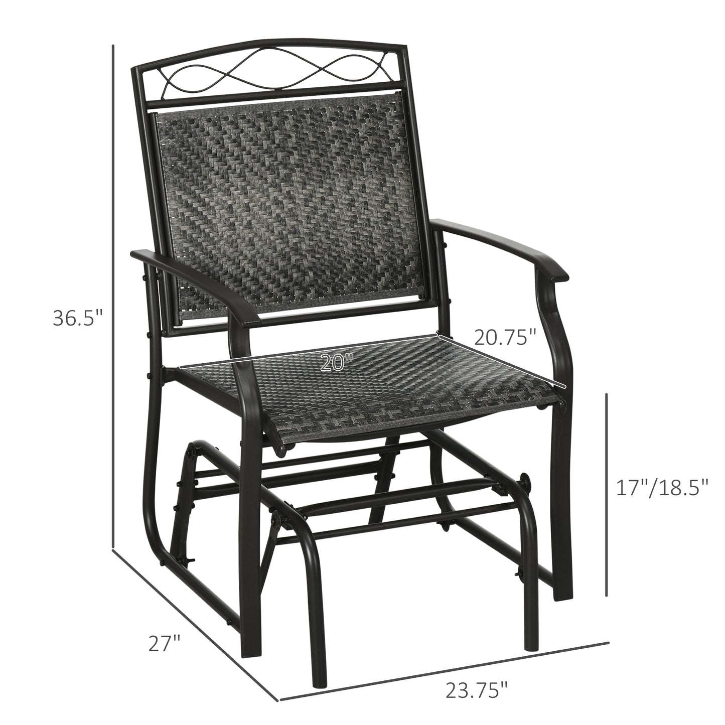 Set of 2 Outdoor Glider Chairs