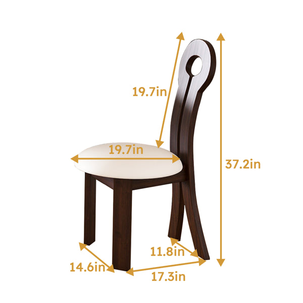 Walnut Leather Dining Chairs