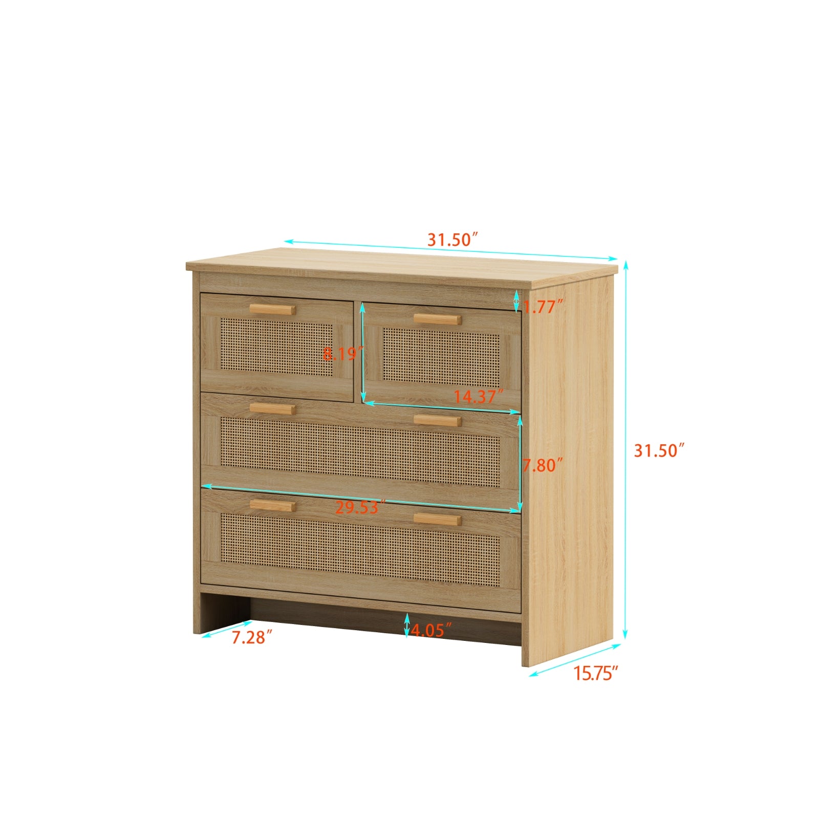 Natural Rattan Cabinet Drawers